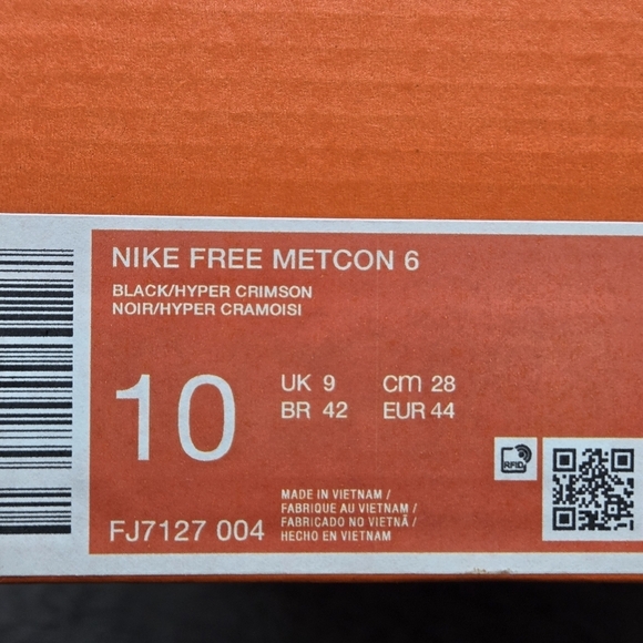 New Nike Free Metcon 6 'Black Hyper Orange' Men's Workout Shoes Size 10 - Picture 8 of 8